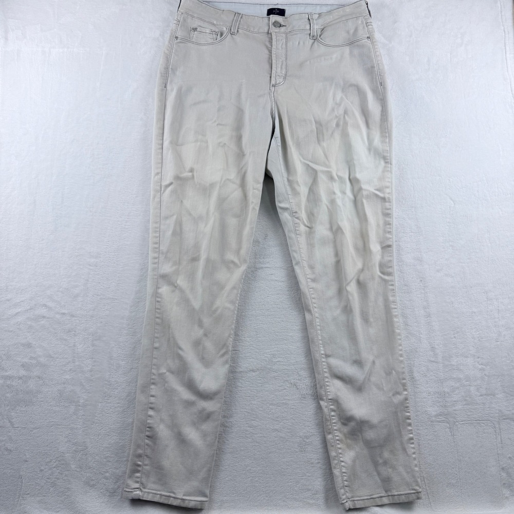 NYDJ Legging Jeans Metallic Beige Lift Tuck Size 14